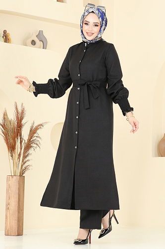 moda selvim طقم أسود 809OZN1046 - Thumbnail