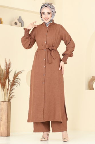 moda selvim طقم بني 809OZN1046 - Thumbnail