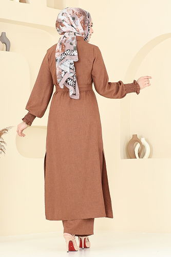 moda selvim طقم بني 809OZN1046 - Thumbnail