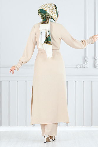 moda selvim طقم بيج 809OZR1047-M - Thumbnail