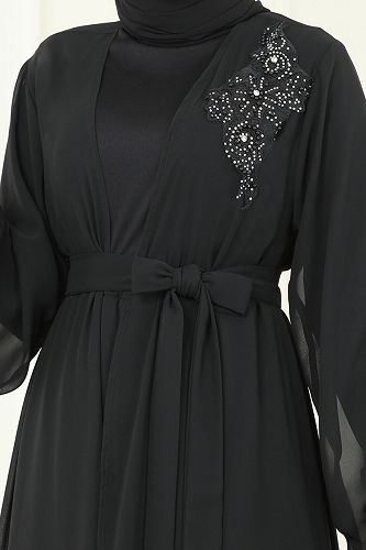 moda selvim طقم أسود 8113AB368 - Thumbnail