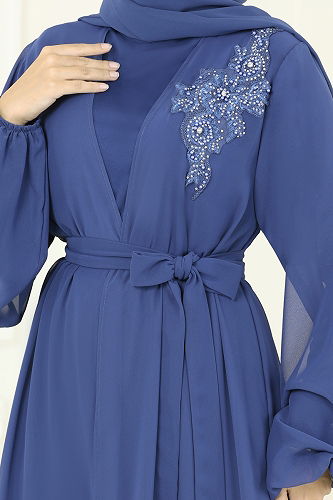 moda selvim طقم أزرق غامق 8113AB368 - Thumbnail