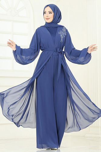 moda selvim طقم أزرق غامق 8113AB368 - Thumbnail