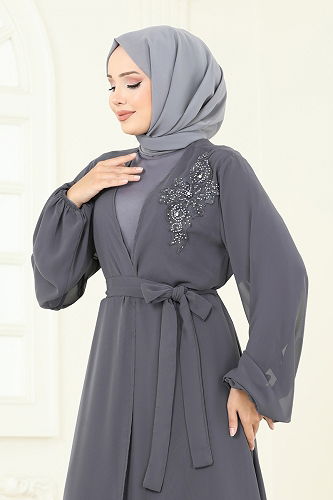 moda selvim طقم رمادي 8113AB368 - Thumbnail