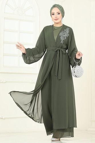 moda selvim Combined 8113AB368 Khaki - Thumbnail