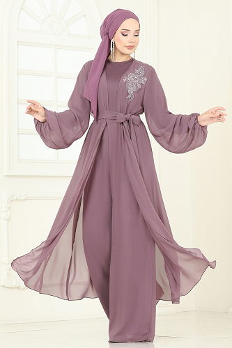 moda selvim طقم بيج وردي 8113AB368 - Thumbnail