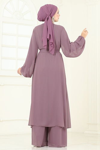 moda selvim طقم بيج وردي 8113AB368 - Thumbnail