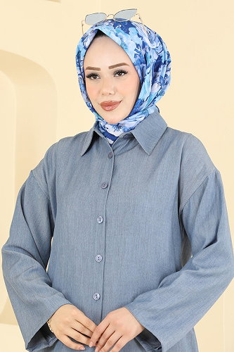 moda selvim طقم أزرق 8159TEG847 - Thumbnail