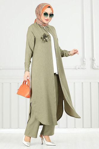 moda selvim Combined 815OZN1046 Almond Green - Thumbnail