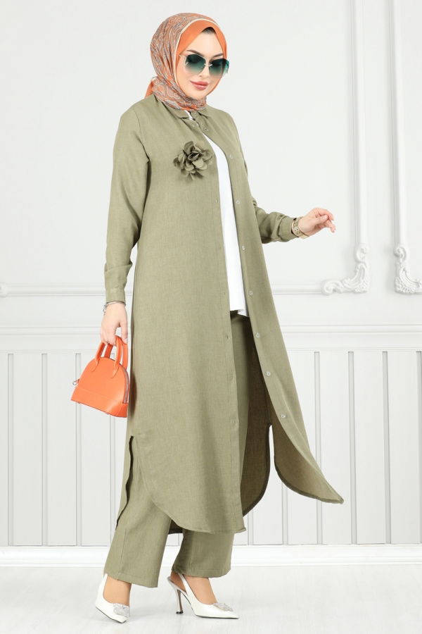 Modaselvim خصم صافٍ20%+20% في سلة التسوق طقم أخضر عشبي 815OZN1046