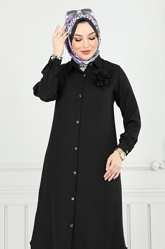 moda selvim طقم أسود 815OZN1046 - Thumbnail