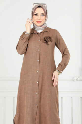 moda selvim طقم بني فاتح 815OZN1046 - Thumbnail