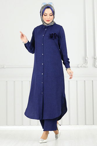 moda selvim طقم كحلي 815OZN1046 - Thumbnail