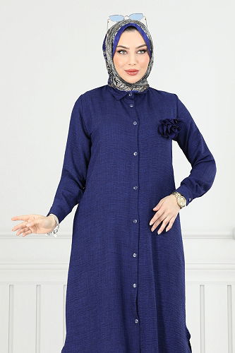 moda selvim طقم كحلي 815OZN1046 - Thumbnail