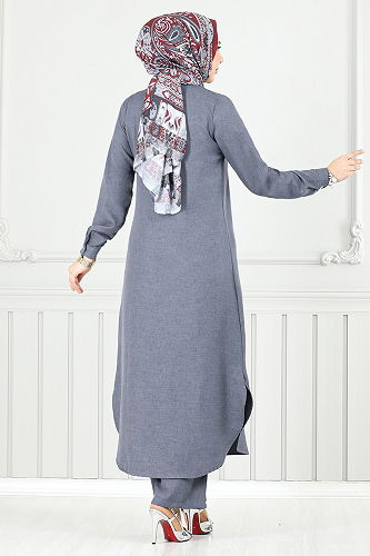 moda selvim طقم رمادي 815OZR1047-M - Thumbnail