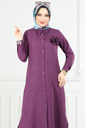 moda selvim طقم أرجواني 815OZR1047-M - Thumbnail