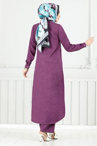 moda selvim طقم أرجواني 815OZR1047-M - Thumbnail