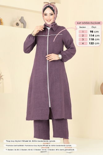 moda selvim طقم وردي غامق 818OZN1046 - Thumbnail