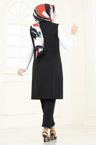 moda selvim طقم أسود 820MP806 - Thumbnail