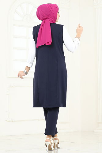 moda selvim طقم كحلي 820MP806 - Thumbnail