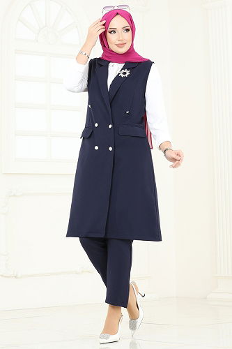 moda selvim طقم كحلي 820MP806 - Thumbnail