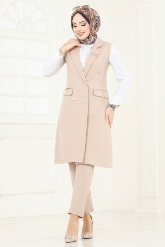 moda selvim طقم بيج 820MP806 - Thumbnail