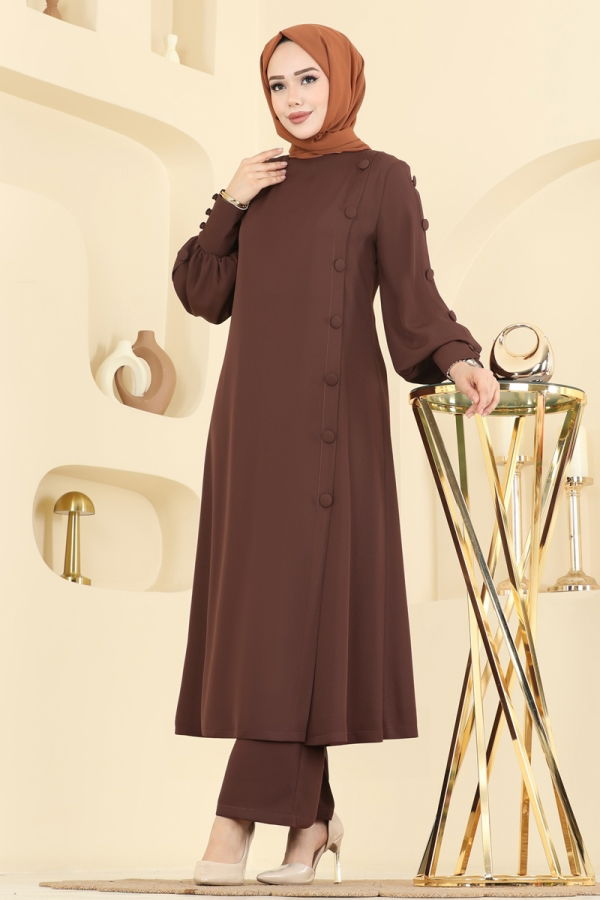 Modaselvim الاطقم طقم بني 8217AB368