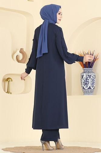 moda selvim طقم كحلي 8217AB368 - Thumbnail