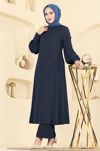 moda selvim طقم كحلي 8217AB368 - Thumbnail