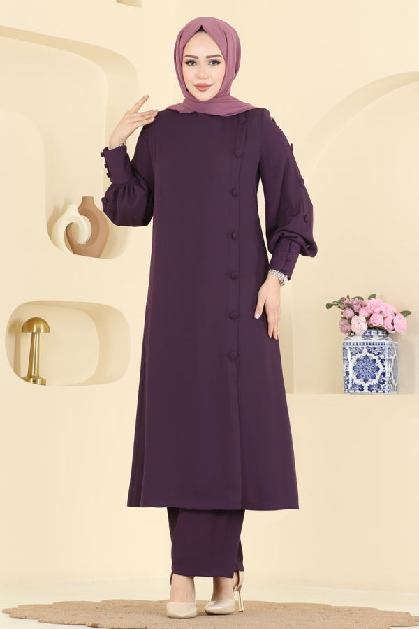 Modaselvim Hijab Combinations Combined 8217AB368 Purple