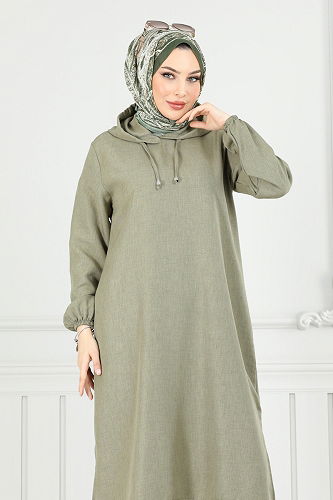 moda selvim طقم أخضر عشبي 824OZN1046 - Thumbnail