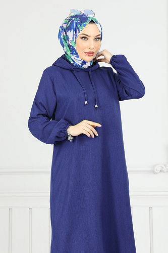 moda selvim طقم كحلي 824OZN1046 - Thumbnail