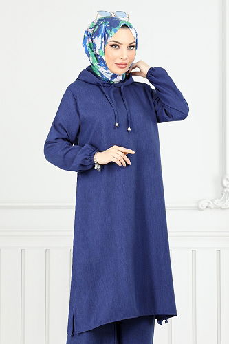 moda selvim طقم كحلي 824OZR1047-M - Thumbnail