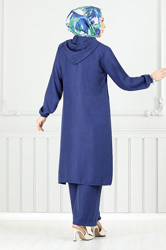 moda selvim طقم كحلي 824OZR1047-M - Thumbnail