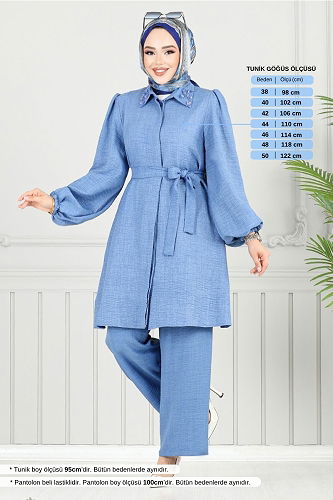 moda selvim Combined 8250SVL982-M Light Indigo - Thumbnail