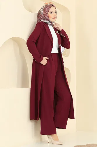 moda selvim Combined 8291AB368 Burgundy - Thumbnail