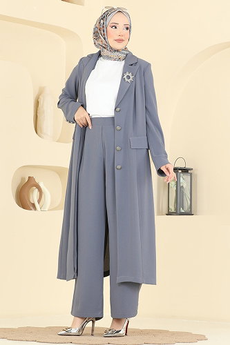 moda selvim Combined 8291AB368 Gray - Thumbnail