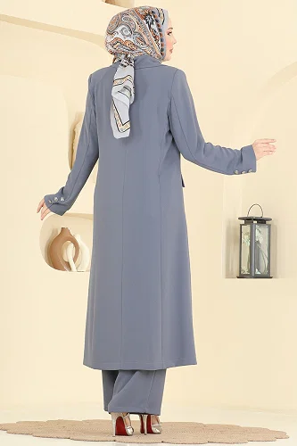 moda selvim طقم رمادي 8291AB368 - Thumbnail