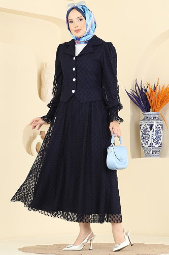 moda selvim طقم كحلي 8299AB368 - Thumbnail