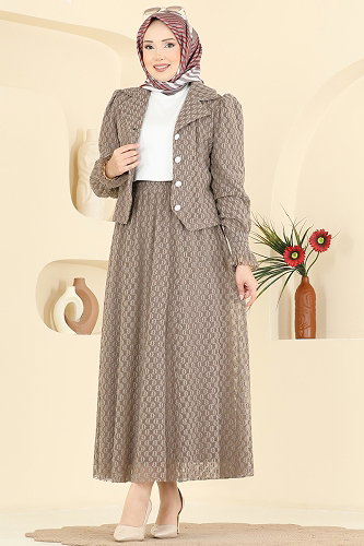 moda selvim طقم بيج 8299AB368 - Thumbnail