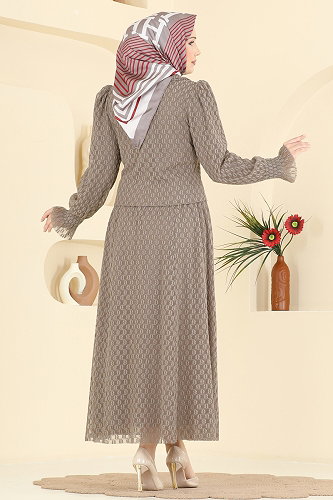 moda selvim طقم بيج 8299AB368 - Thumbnail