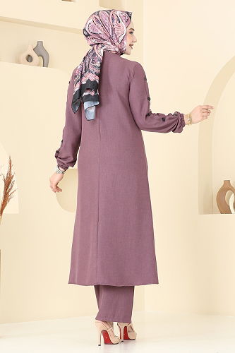 moda selvim طقم وردي غامق 829OZN1046 - Thumbnail