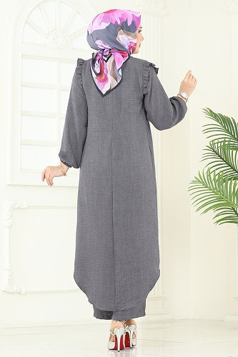 moda selvim طقم رمادي 830OZN1046 - Thumbnail