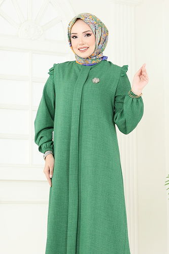 moda selvim طقم أخضر 830OZN1046 - Thumbnail