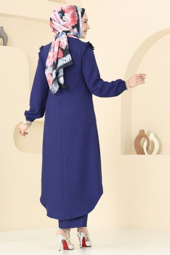moda selvim طقم كحلي 830OZN1046 - Thumbnail