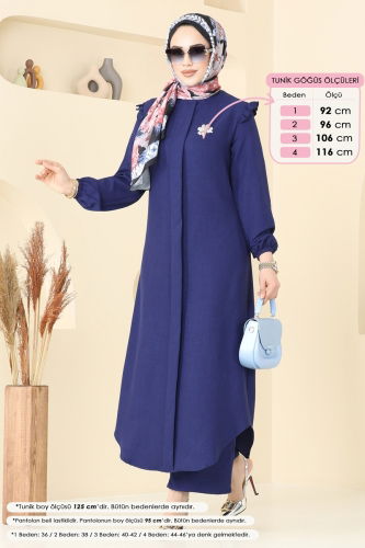 moda selvim طقم كحلي 830OZN1046 - Thumbnail