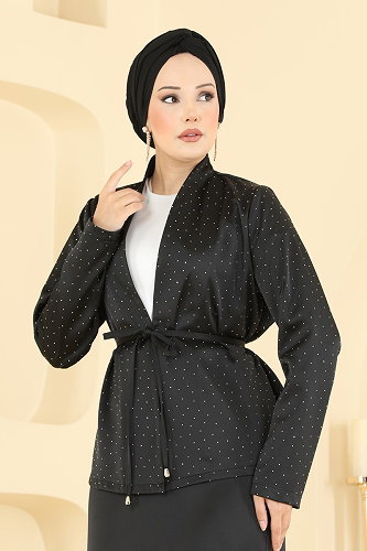 moda selvim طقم أسود 8312AB368 - Thumbnail