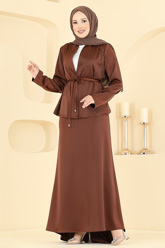 moda selvim طقم بني 8312AB368 - Thumbnail