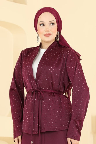 moda selvim Combined 8312AB368 Burgundy - Thumbnail
