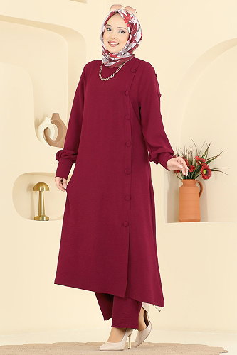 moda selvim Combined 8317AB368 Burgundy - Thumbnail